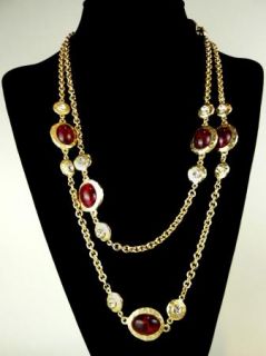 Kenneth Jay Lane Vintage Inspired 22K Gold Plated Necklace Montana or