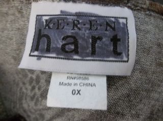 New Womens Plus Size Clothing Keren Hart 0X 2X 3X Brown Paisley Shirt
