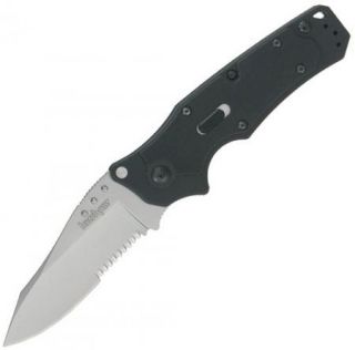 Superior New Kershaw R.A.M. Partially Serrated Pocket Knife Black G 10