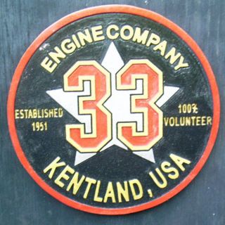 Fire Department Kentland 33 3D routed Carved Award Plaque Custom Wood