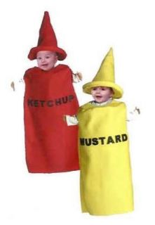 These Mustard and Ketchup Condiment Costumes are pull over costume