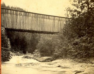 RAILROAD BRIDGE NORTH OF BARTON VERMONT STEREOVIEW by J. N. WEBSTER