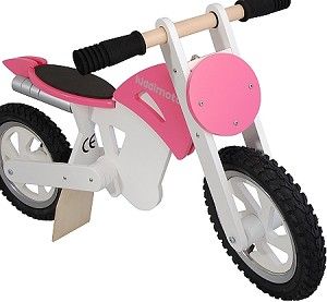 The Kiddimoto Scrambler balance bike is a sleek design, with a
