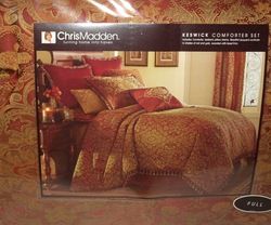 New Comforter Set Chris Madden Keswick 4pc Red Full Sz