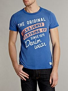 Jack & Jones Short sleeved graphic logo T shirt Blue   