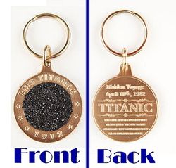 Authentic Real Titanic Coal Relic Bronze Metal Key Chain from The