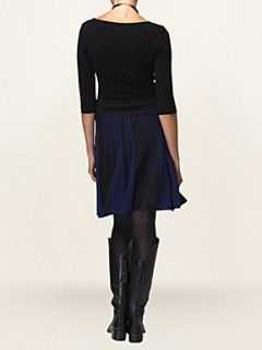 Phase Eight Stripe pointelle skirt Black   