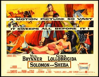 Solomon and Sheba 1959 Orig Movie Poster Half Sheet