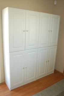 Quality White Kitchen Pantry Cabinet Storage Unit Raised Panel Doors