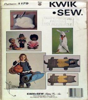 Kwik Sew Pattern Childs Kitty Sleeping Bag Doll Clothes