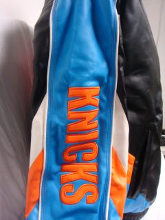 NY New York Knicks Faux Leather NBA Jacket M L XL