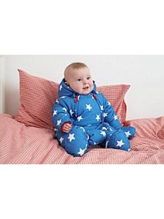 Toby Tiger Baby hooded fleece lined snowsuit Blue   