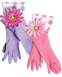 Think Pink Flower Rubber Gloves Marigolds Choose Pink or Purple