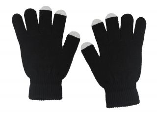 Knit Touchscreen Texting Gloves Black Mens WomenS