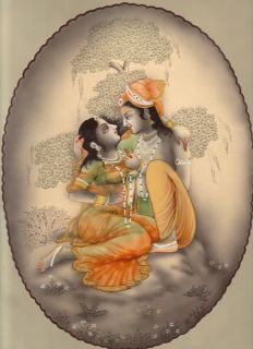 Lord Krishna Radha Original Handmade Hindu Religious God Goddess