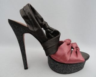 BN KG Kurt Geiger Romantic Pink Grey Bows Platform Heels Shoes UK7