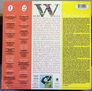 VARIOUS lost in the stars kurt weill LP Mint  SP 9 5104 Vinyl 1985