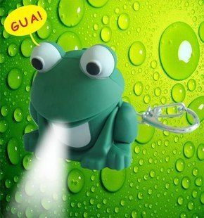 Frog Flashlight Sound LED Keyring Kids Favours KYM052