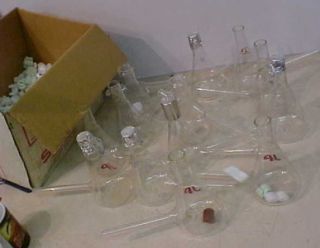 Lot of Bellco Flask Lab Laboratory Glassware