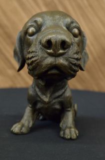 Adorable Labrador Puppy Bronze Art Deco Sculpture Figurine Figure Dog