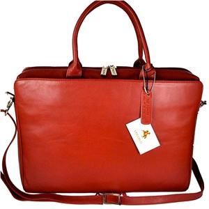 Top Quality Ladies Briefcase Laptop Work Bag Soft Red Leather Visconti