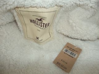 Hollister HCO La Mesa Sherpa Faux Fur Hoodie Sweatshirt Oatmeal