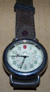 Old Swiss Army Watch Wristwatch Movement Trench Case Strap Luminescent