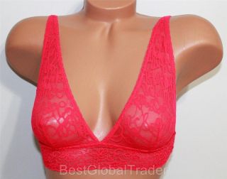 Victorias Secret The LaCie Lace Small Red Unlined Bra Bralette New