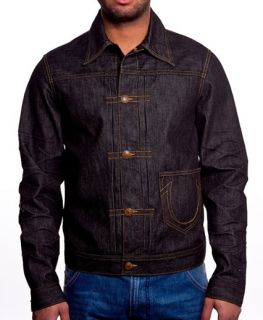 True Religion Jeans Kyle Inglorious Black Denim Jacket Cinch Back Size