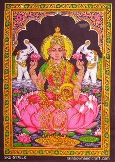 Hindu Goddess Laxmi Lakshmi Wall Hanging Tapestry India