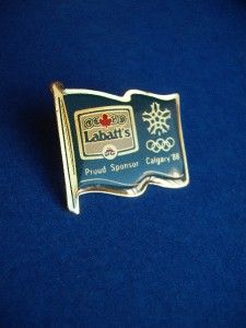 Labatts Blue Beer Calgary 1988 Olympic Sponsor Vintage Lapel Pin Hat