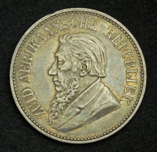 1896, South African Republic. Silver 2 ½ Shillings (½ Crown) Coin