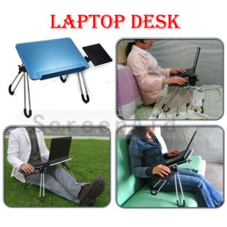 Portable Laptop Desk Table Stand Bed TV Tray Blue New