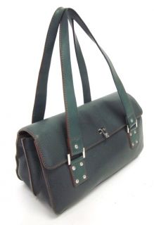 LAMBERTSON Truex Green Leather Shoulder Tote Handbag