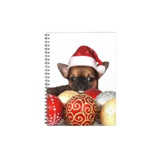 Christmas chihuahua puppy spiral notebook