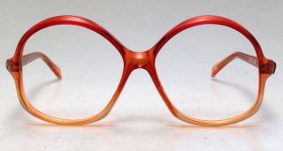 Womens Eye Glasses Funky Large Orange Plastic Eyeglasses Frames