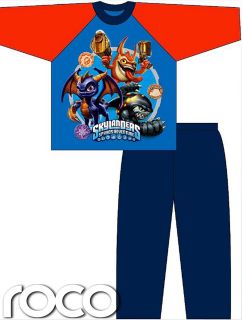 Boys Official Skylanders Spyros Adventure Blue Pyjamas Kids Cotton PJs