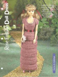 Knit Patterns Lap Robe Candy Cane Fashion Doll Dress