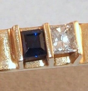Larter Sons 14k Gold Diamond Sapphire Tie Clasp Clip