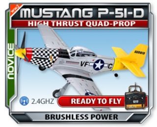 Mustang P 51D Large Scale EPO Electric RTF RC Plane Airplane