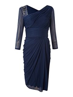 Adrianna Papell Evening Long sleeved draped dress Blue   House of Fraser
