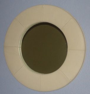 Large 34 Round Accent Leather Mirror Mantle or Wall