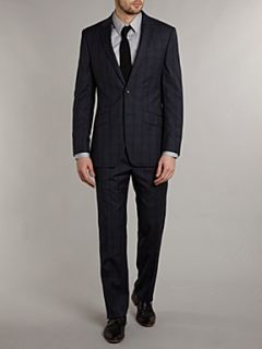 Simon Carter Single breasted self check suit Navy   House of Fraser