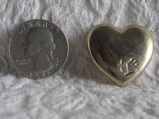 Variety Club Goldtone Heart Shape Lapel Pin Brooch Hand