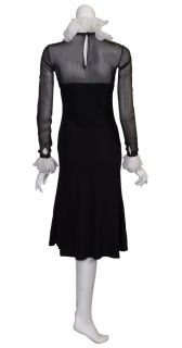 Ralph Lauren Elegant Black Ruffle Cocktail Dress New