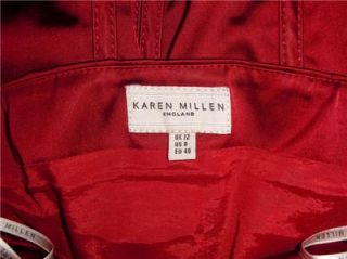 Karen Millen Vintage 50s Style Red Satin Wiggle Pencil Pinup Corset