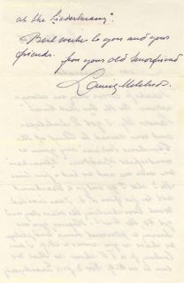 Lauritz Melchior Autograph Letter Signed