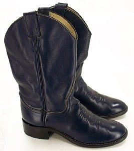 014K Womens Larry Mahan Blue Leather Roper Cowgirl Boots Sz 7 5 B