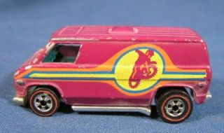 Vintage 1974 Hot Wheels Van w Motorcyle Design Redline Toy Car