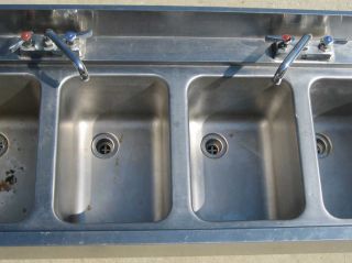 SLB 64c 72 Wide Stainless Steel Quad Four Bowl Bar Sink NR